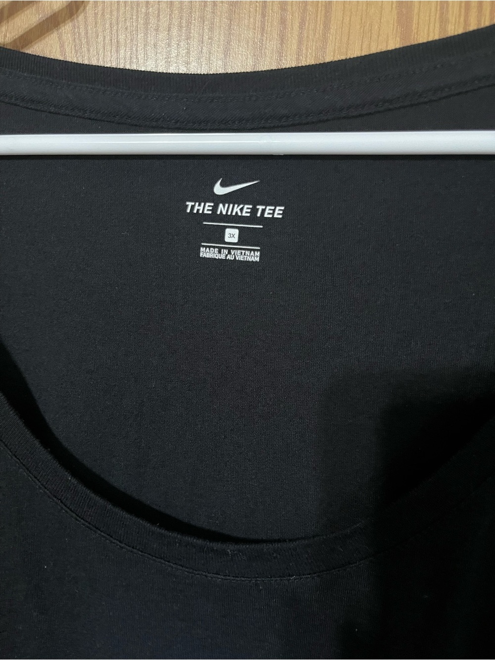 Nike Black Scoop Neck Tee with White Nike Logo - Picture 2 of 3